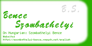 bence szombathelyi business card